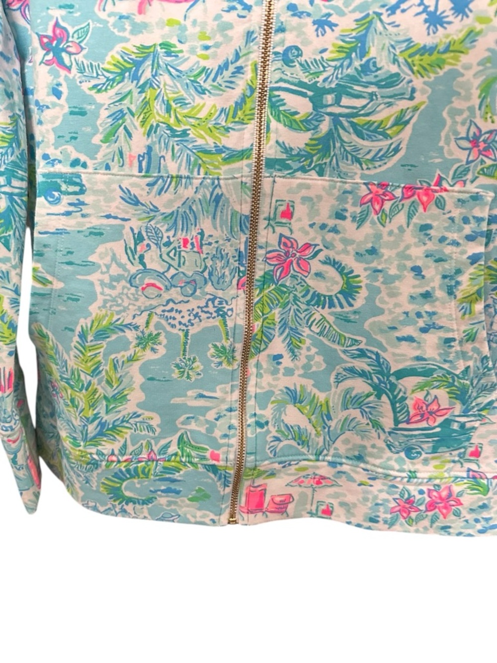 Lilly Pulitzer Blue Pink Betsy Full Zip Jacket UPF 50+ “What a Lovely Place” - Picture 7 of 10
